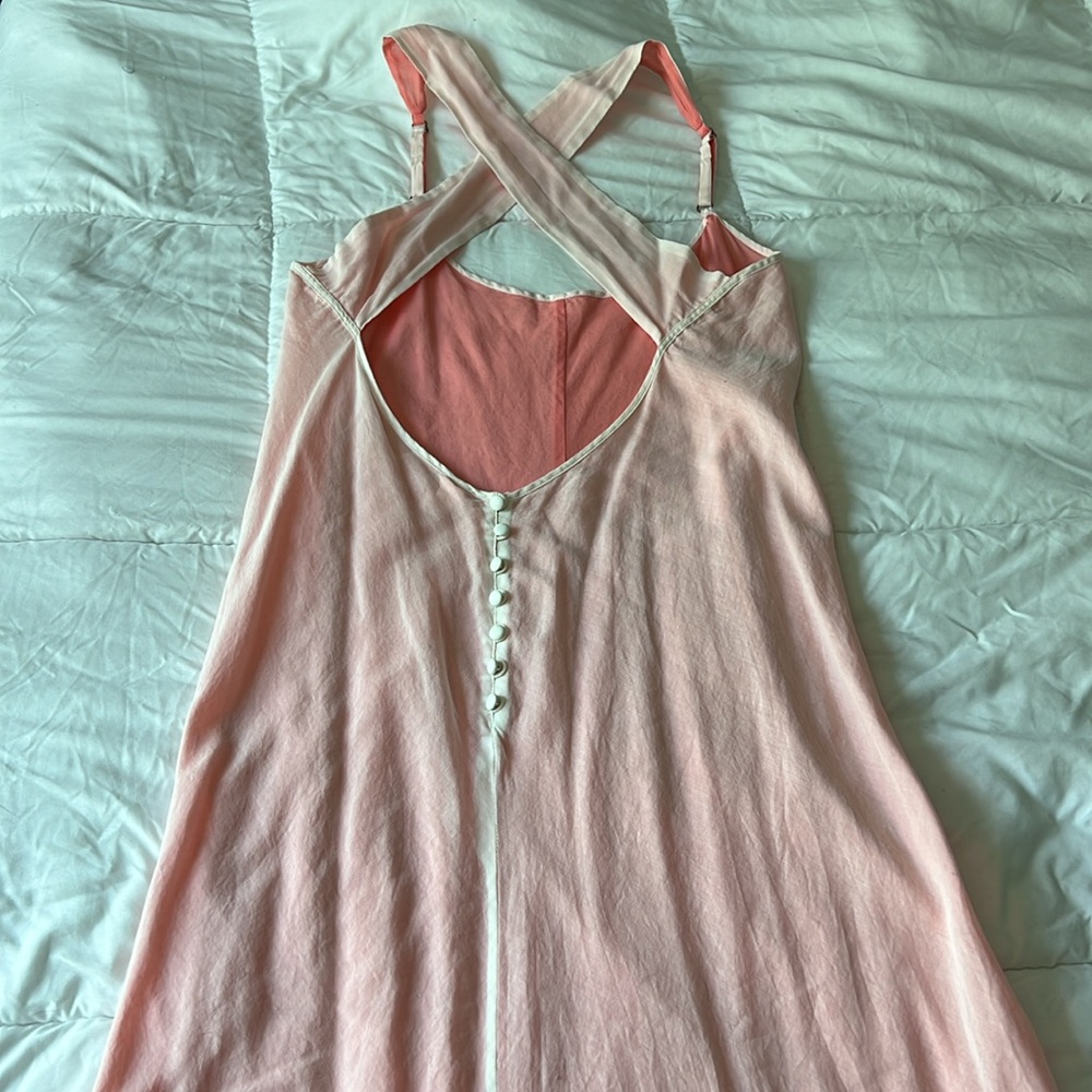 Eloise cross- cross strap, low back cotton slip dress - Picture 3 of 10